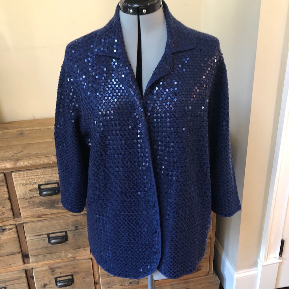 TALBOTS Sequin Hand Knit Sweater  2X